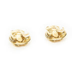 Chanel CC Logo Round Clip Type Earrings Gold Plated — view 2