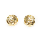 Chanel CC Logo Round Clip Type Earrings Gold Plated