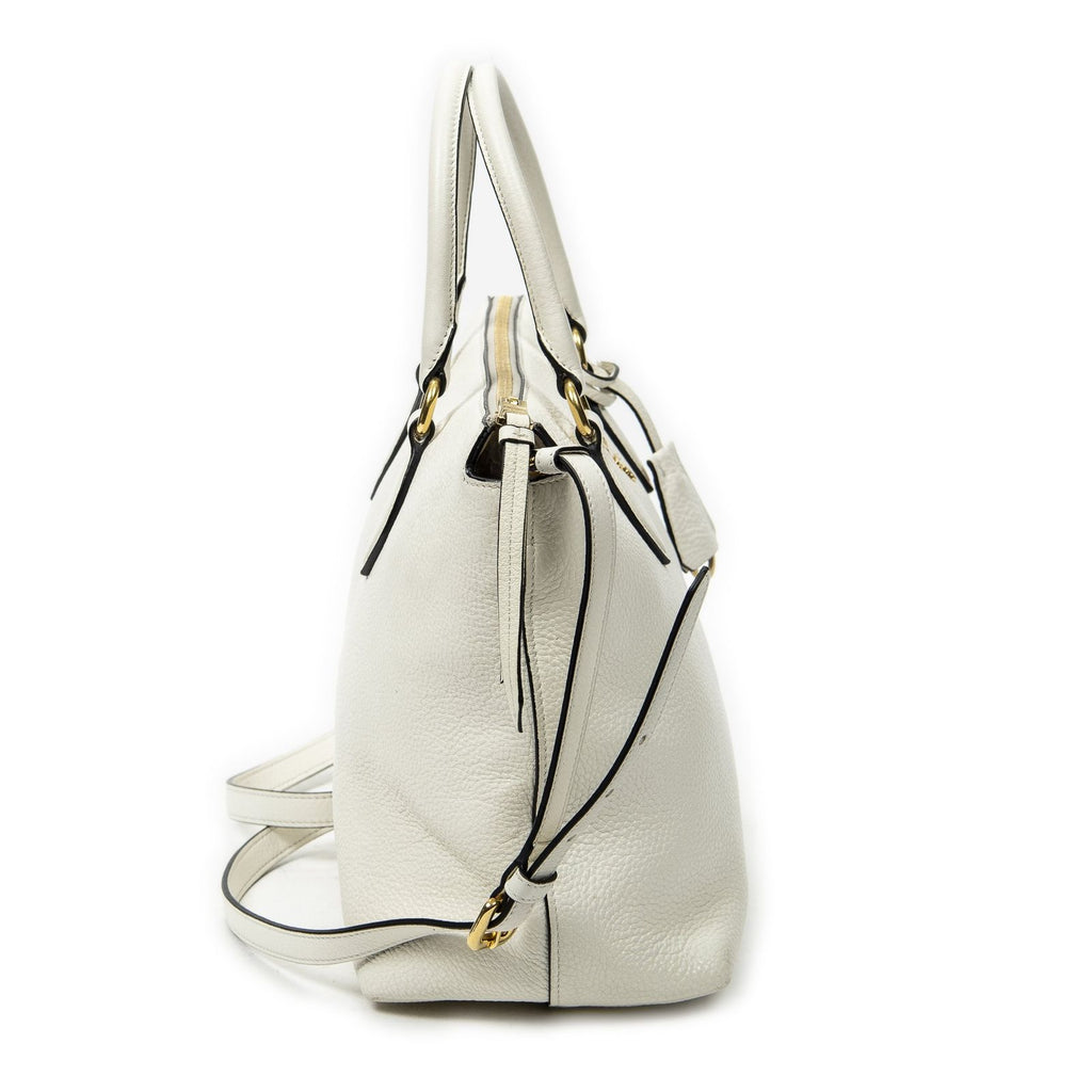 Prada Zip Tote White Vitello Phoenix — view 4