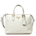 Prada Zip Tote White Vitello Phoenix