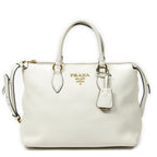 Prada Zip Tote White Vitello Phoenix