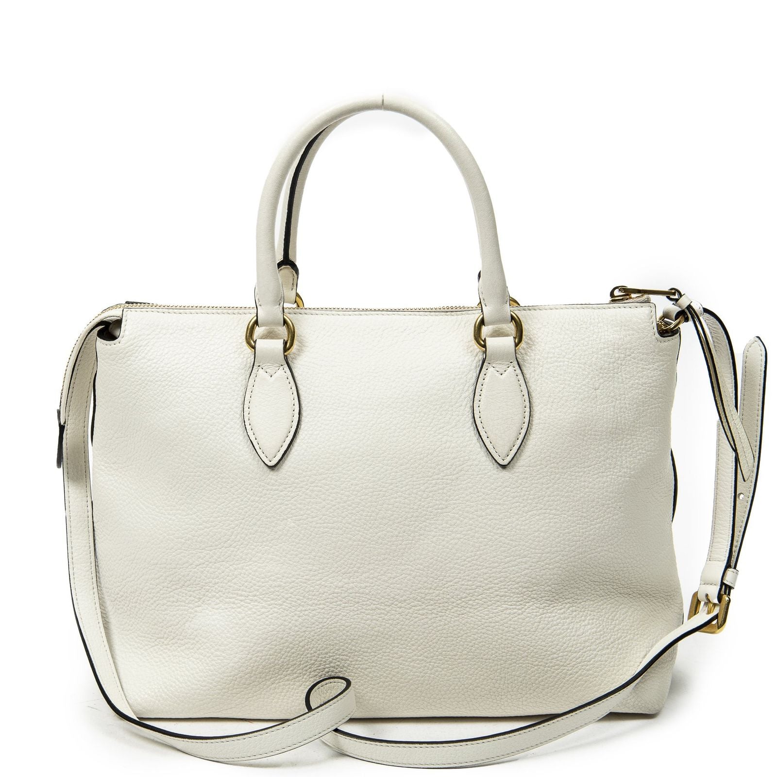 Prada Zip Tote White Vitello Phoenix — view 5