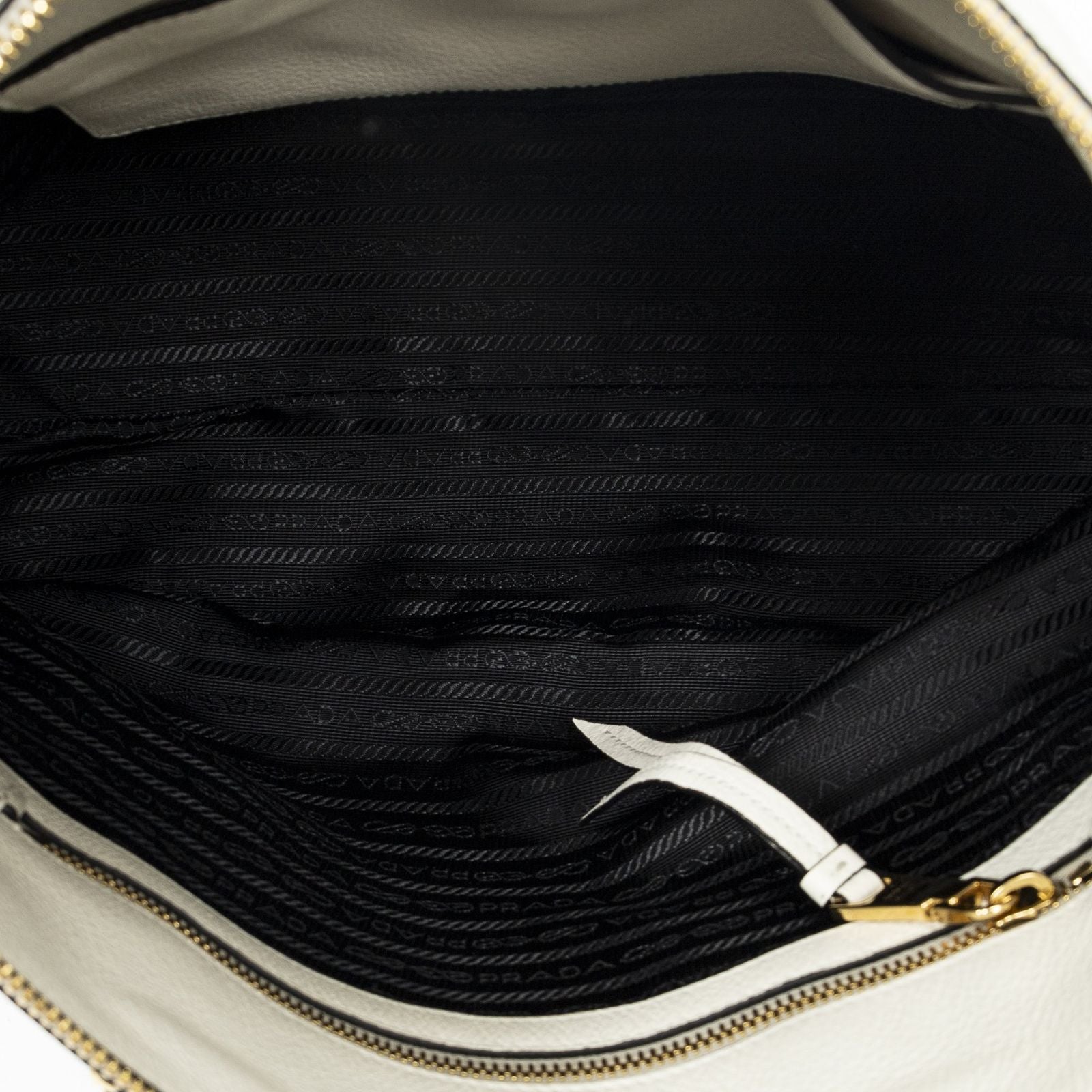 Prada Zip Tote White Vitello Phoenix — view 9