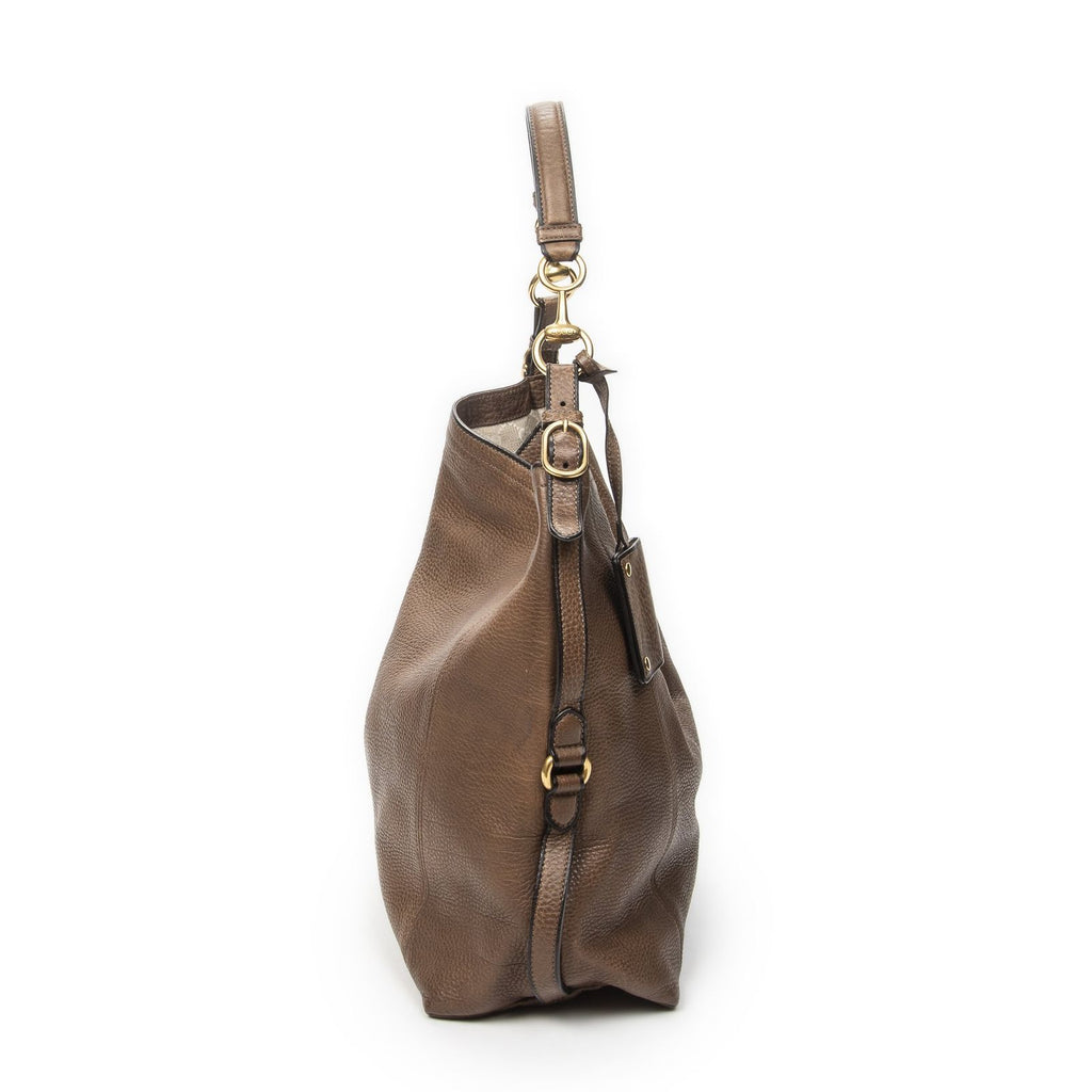 Gucci Harness Hobo Brown Pebbled Leather — view 4
