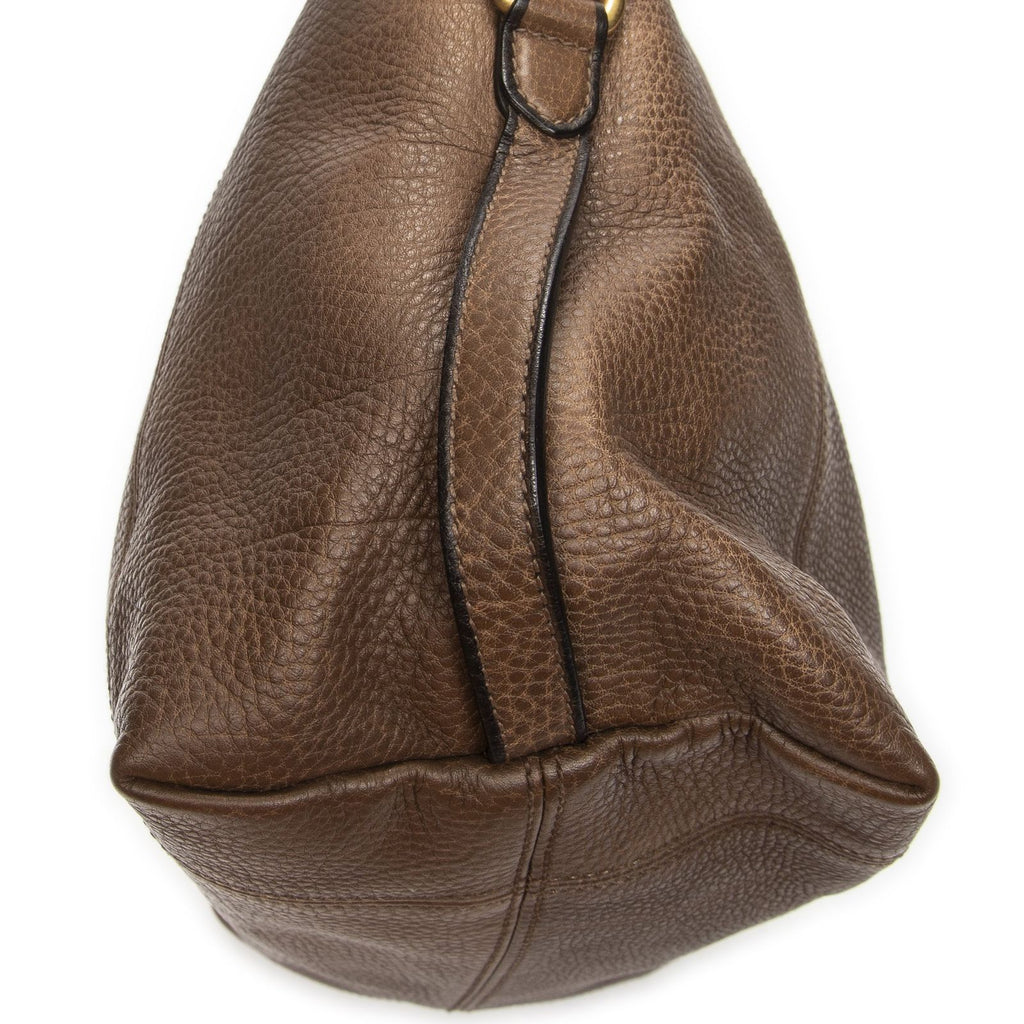 Gucci Harness Hobo Brown Pebbled Leather — view 7