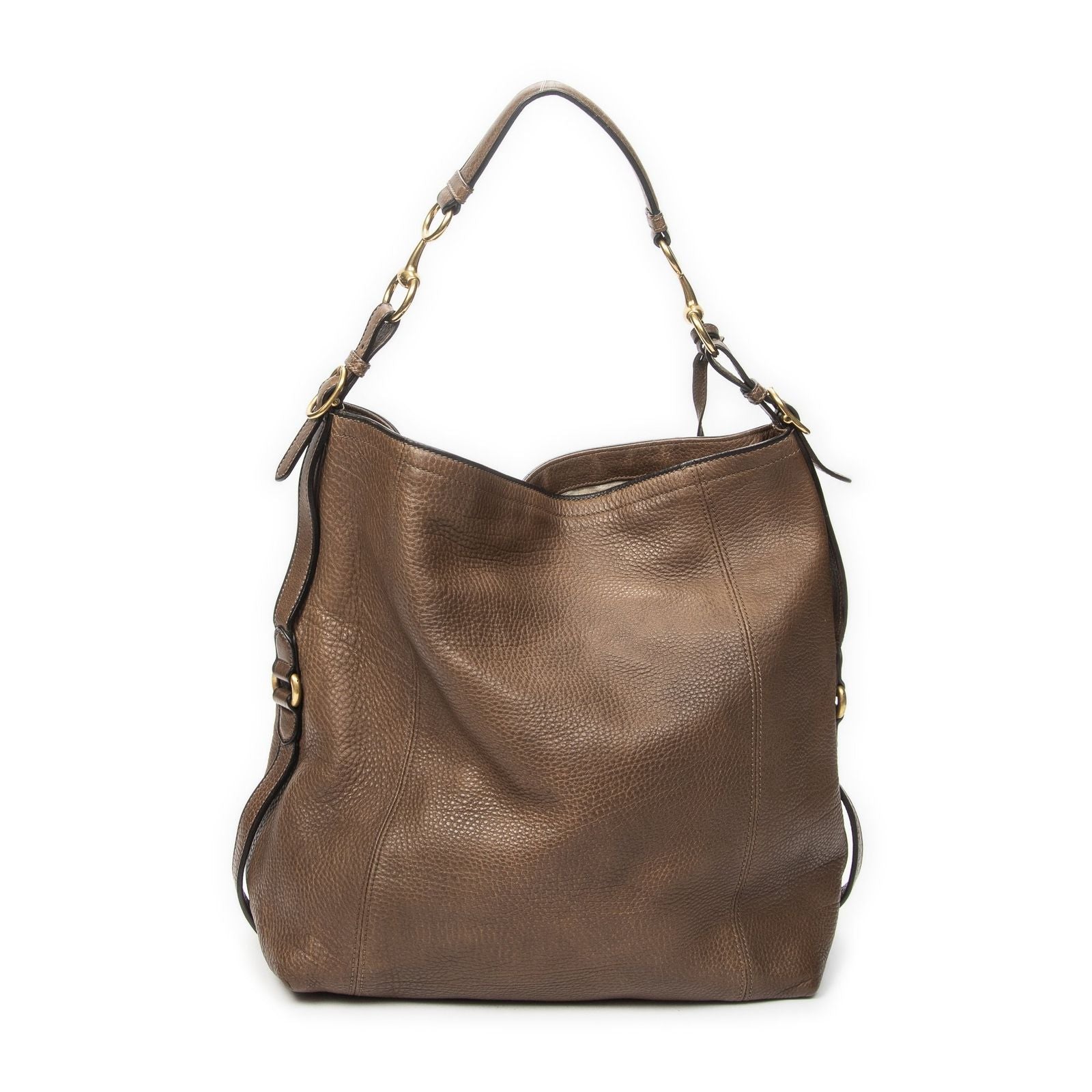 Gucci Harness Hobo Brown Pebbled Leather — view 5