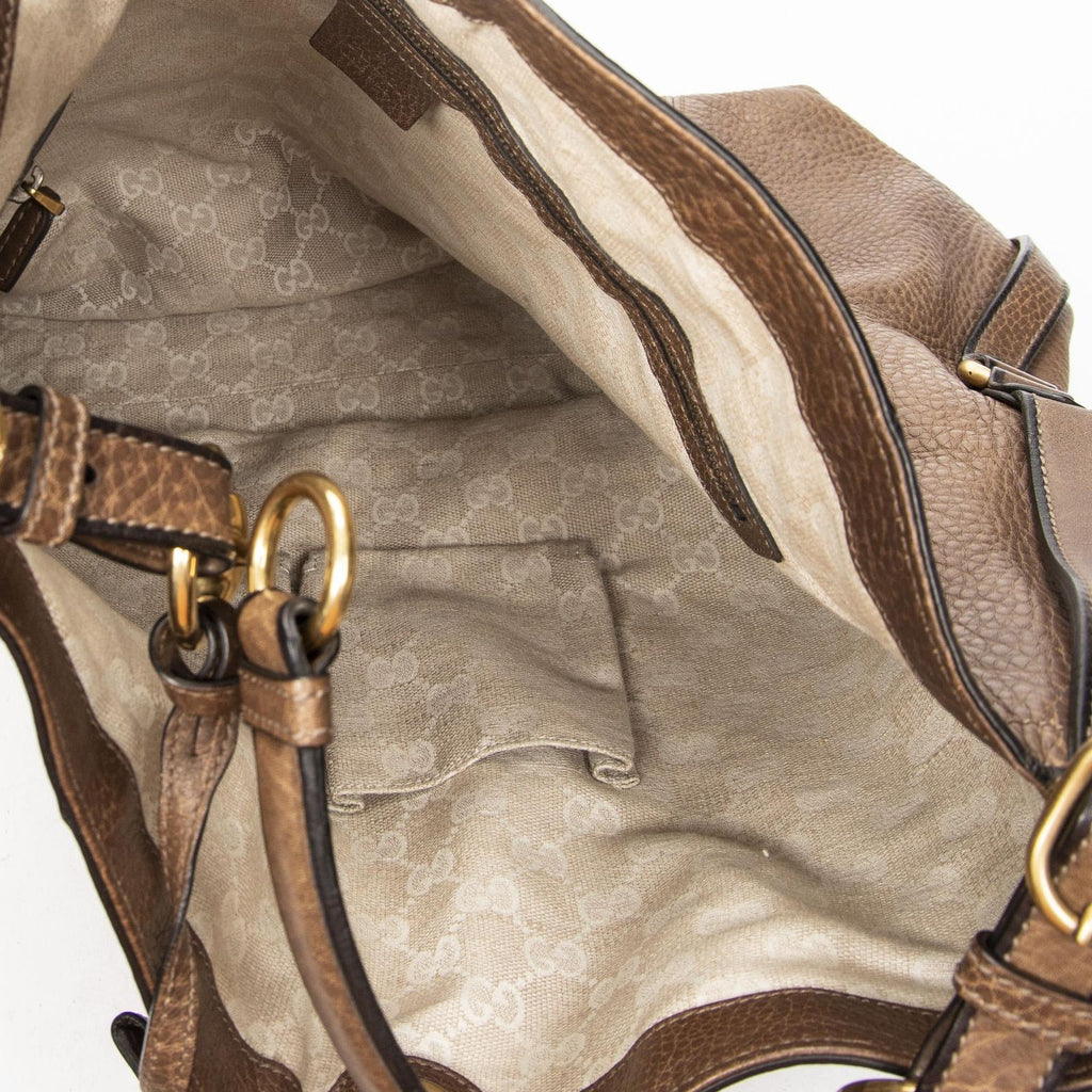 Gucci Harness Hobo Brown Pebbled Leather — view 9