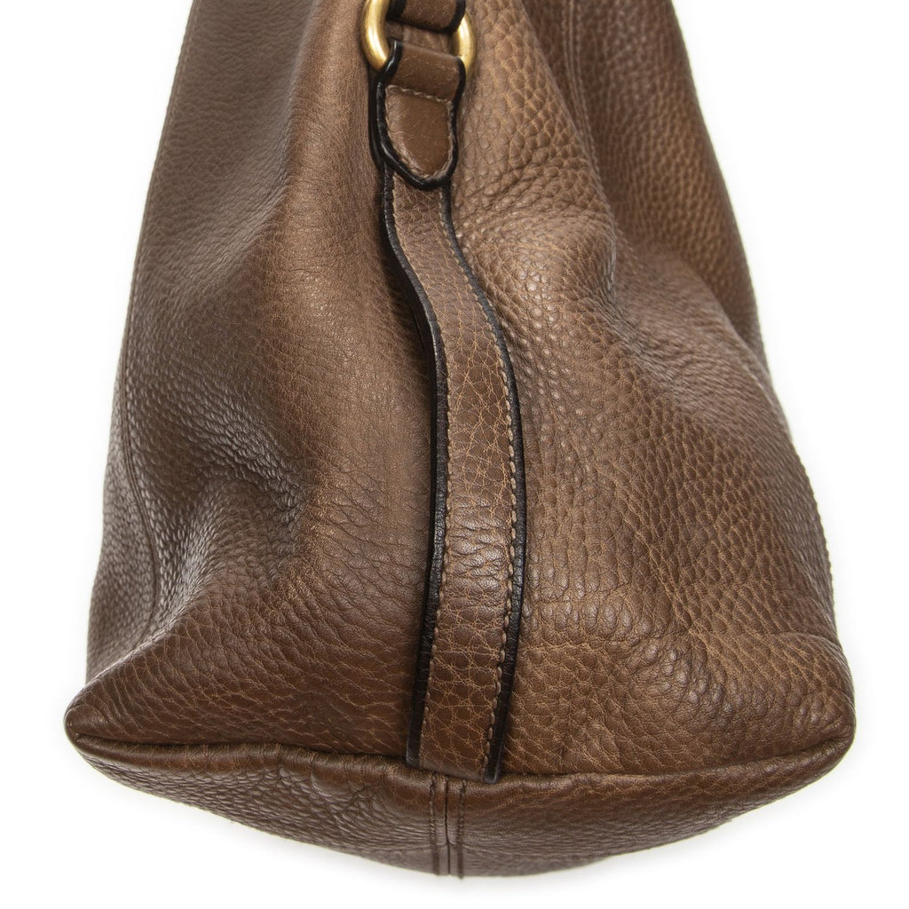 Gucci Harness Hobo Brown Pebbled Leather — view 8