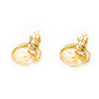 Chanel CC Logo Round Clip Type Earrings Gold Plated — view 2