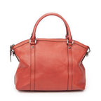 Gucci GG Charm Top Handle Red Gray Calfskin Leather — view 5
