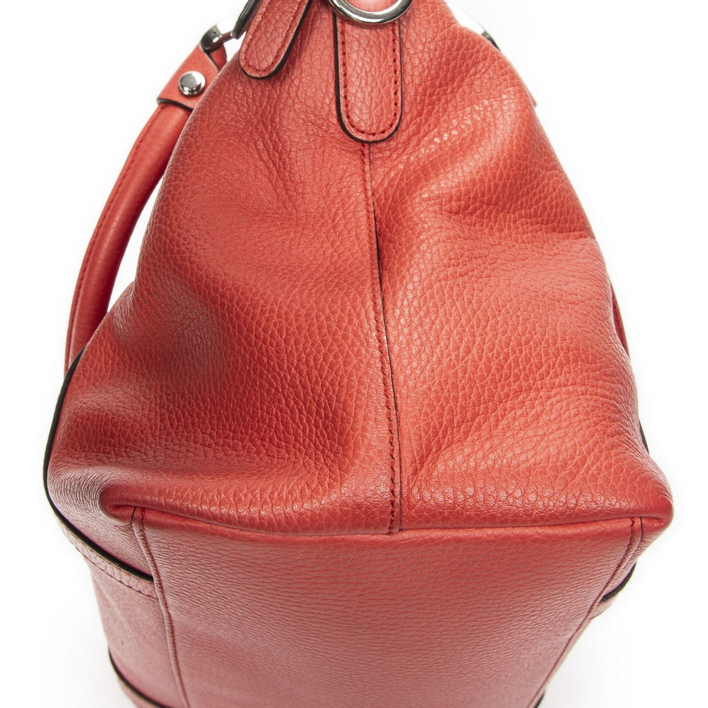 Gucci GG Charm Top Handle Red Gray Calfskin Leather — view 8