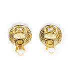 Chanel CC Logo Round Clip Type Earrings Gold Plated — view 3