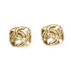 Chanel CC Diamond Clip on Earrings Gold Plated