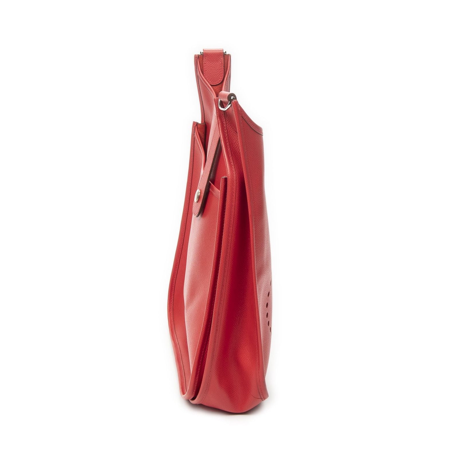 Hermes Evelyne Iiirouge Pivoine Epsom Leather Long Strap Messenger — view 4