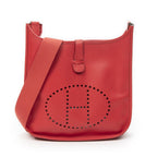 Hermes Evelyne Iiirouge Pivoine Epsom Leather Long Strap Messenger