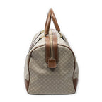 Celine Vintage Travel Boston Beige Brown Macadam Canvas Shoulder — view 3