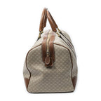 Celine Vintage Travel Boston Beige Brown Macadam Canvas Shoulder — view 4