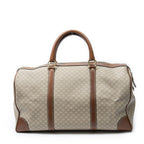 Celine Vintage Travel Boston Beige Brown Macadam Canvas Shoulder — view 5