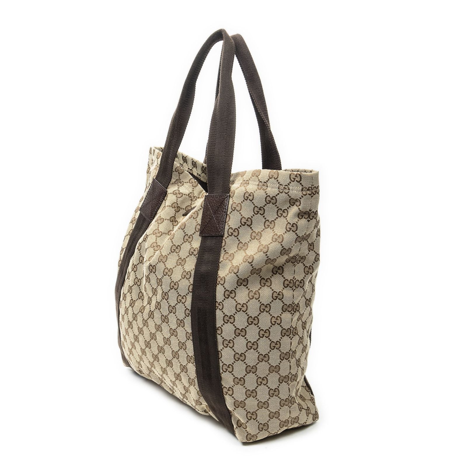 Gucci Open Shopping Tote Beige Brown GG Canvas — view 2