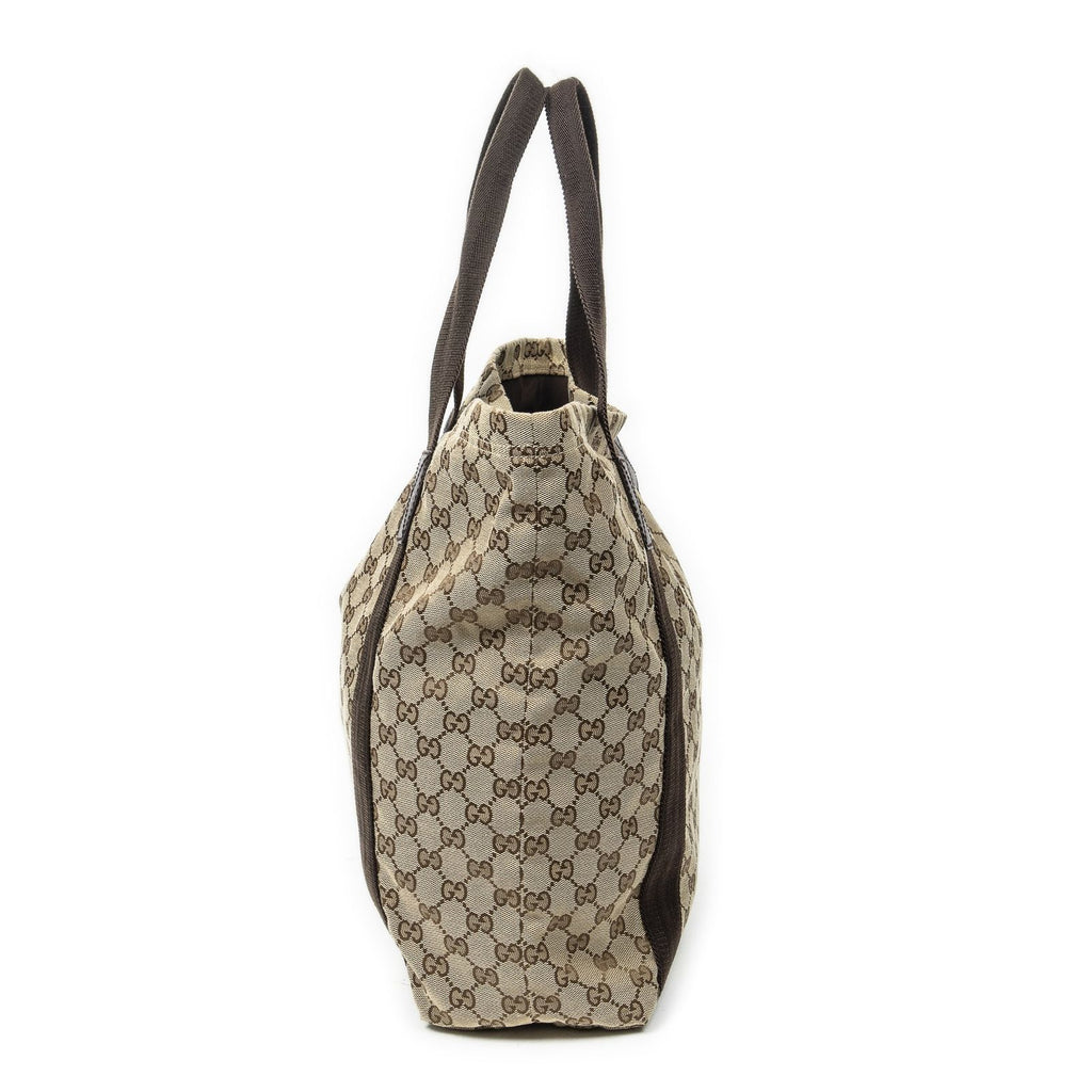 Gucci Open Shopping Tote Beige Brown GG Canvas — view 3