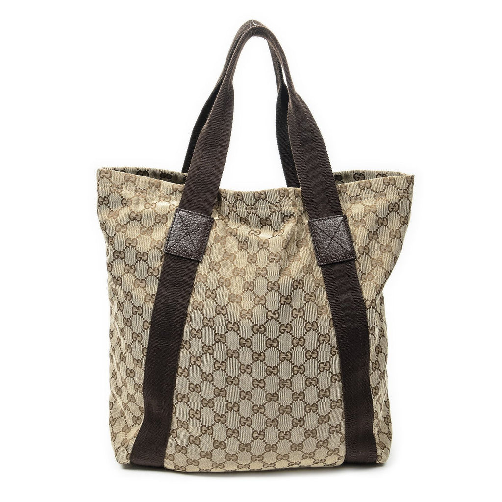 Gucci Open Shopping Tote Beige Brown GG Canvas — view 5