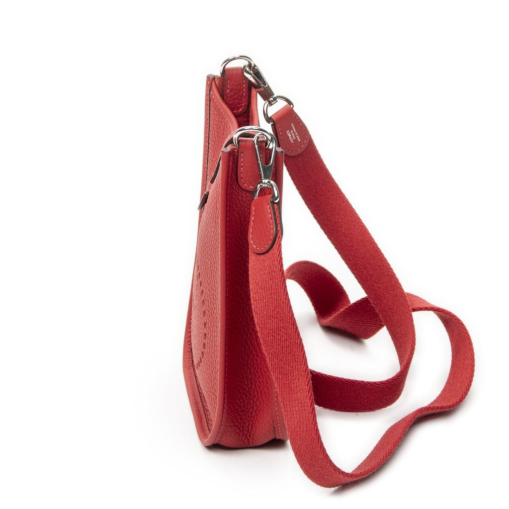 Hermes Evelyne Rouge Casaku Clemence Leather Messenger — view 3