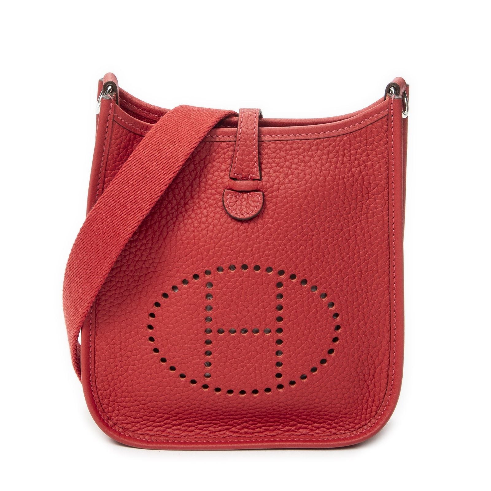 Hermes Evelyne Rouge Casaku Clemence Leather Messenger