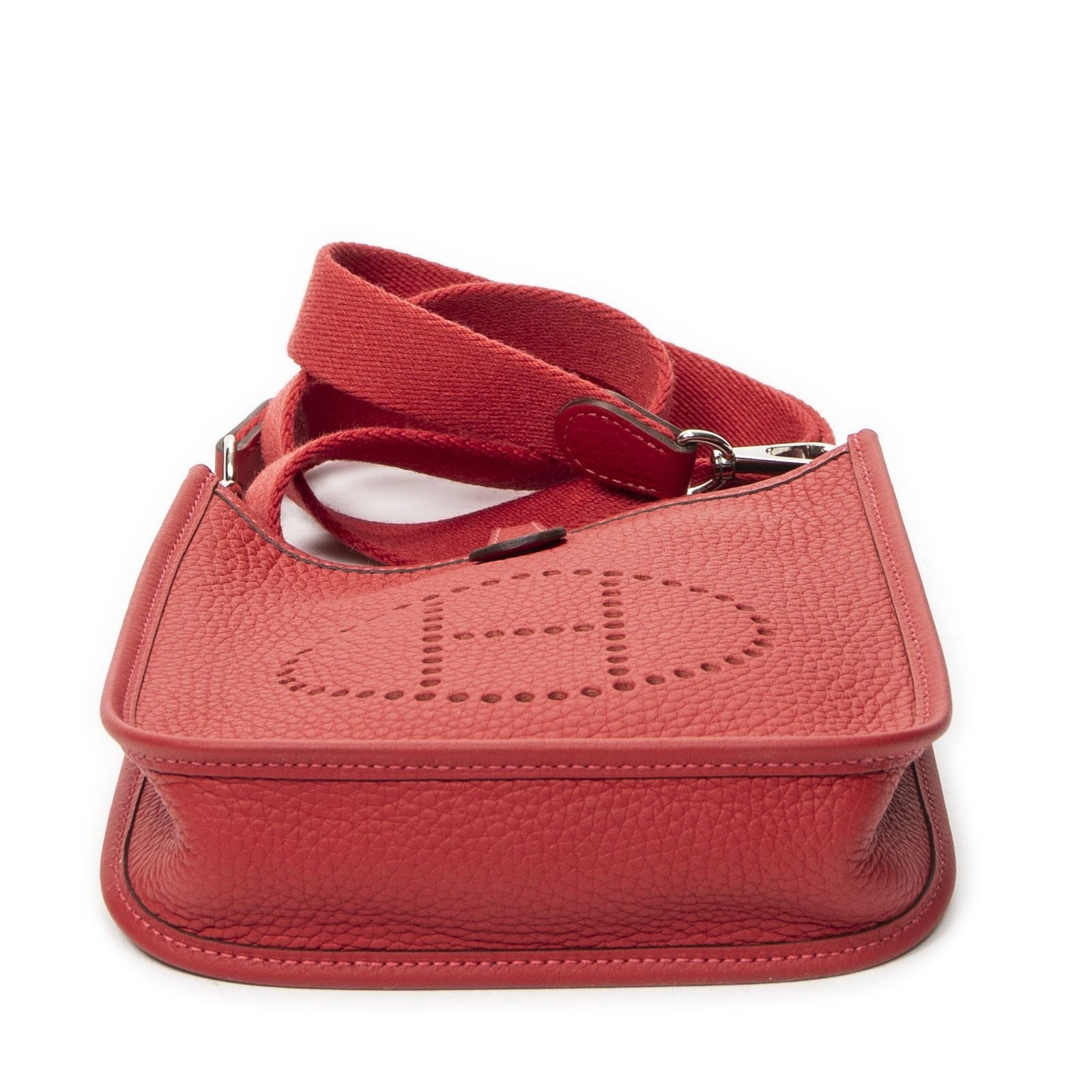 Hermes Evelyne Rouge Casaku Clemence Leather Messenger — view 6