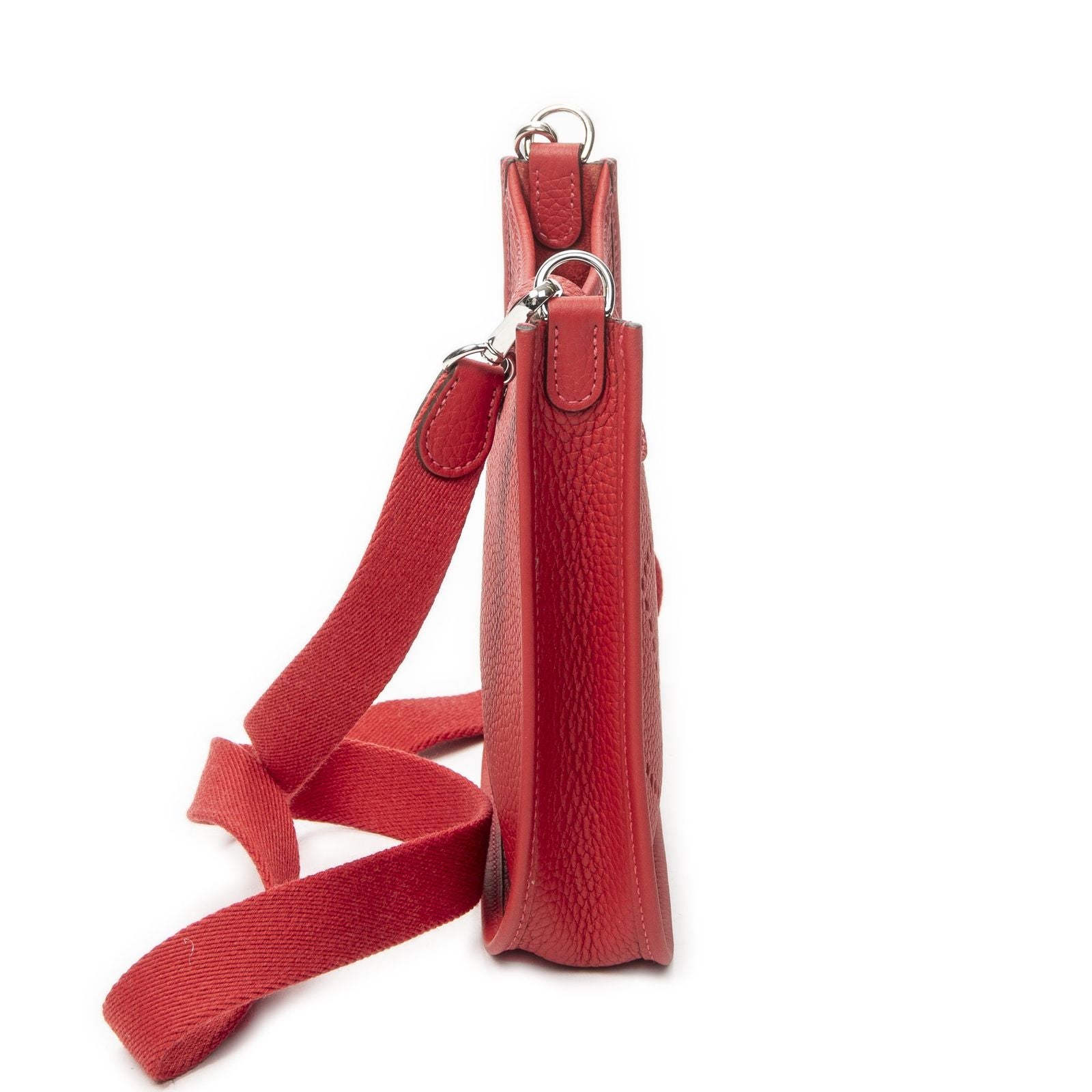 Hermes Evelyne Rouge Casaku Clemence Leather Messenger — view 4