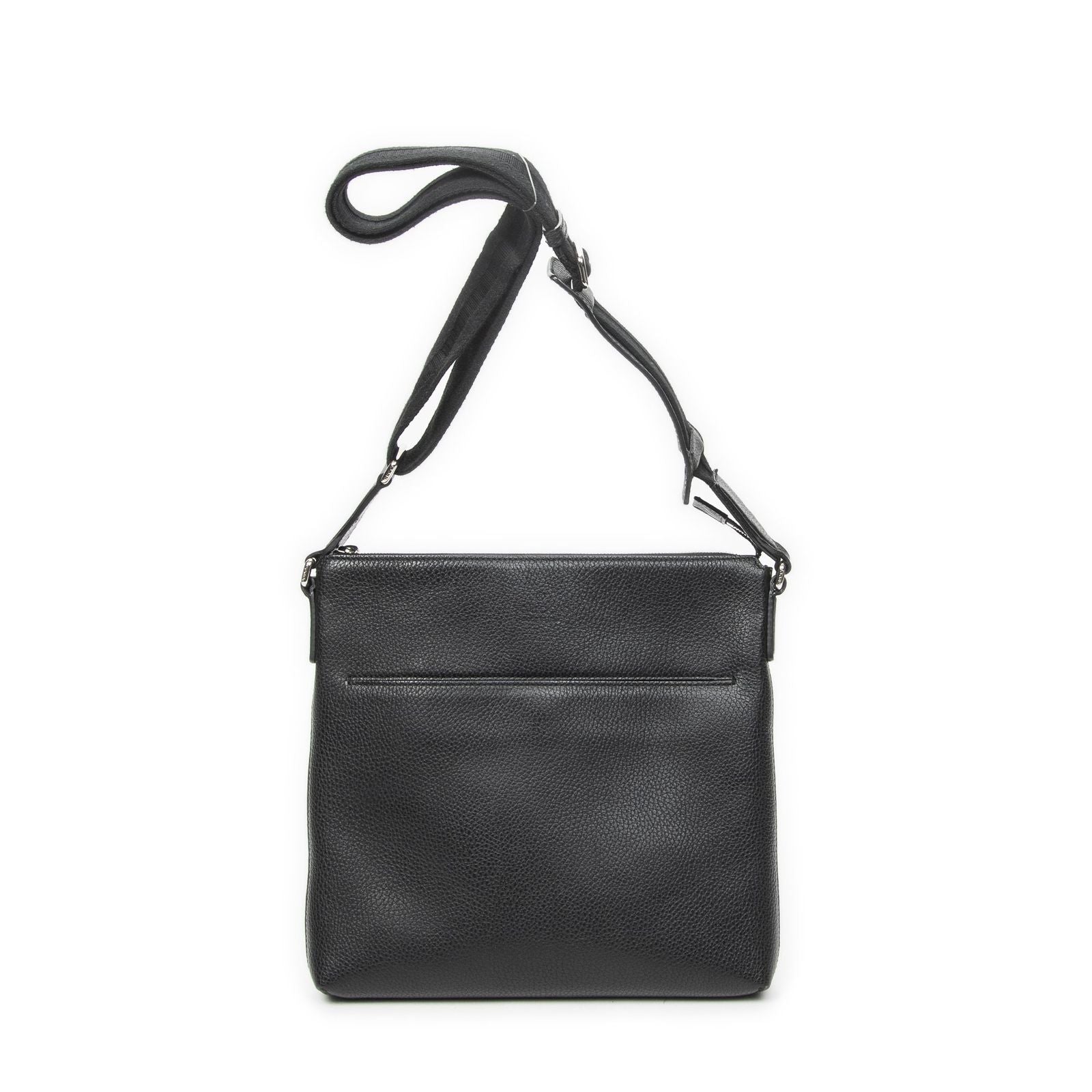 Gucci Square Zip Messenger Black Gray Leather