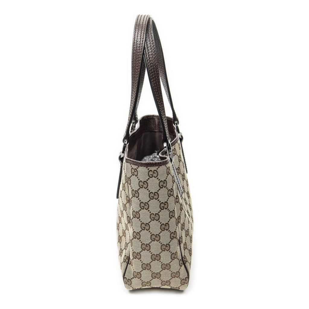 Gucci Small Shoulder Tote Beige Brown GG Canvas — view 4