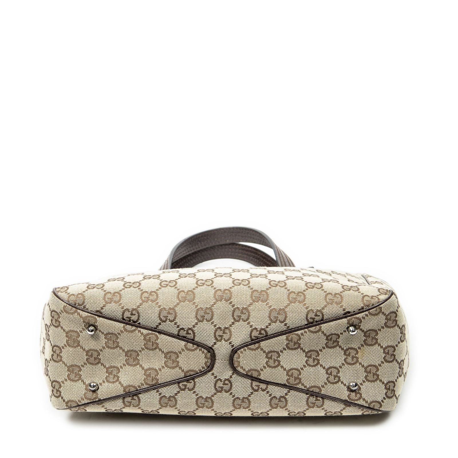 Gucci Small Shoulder Tote Beige Brown GG Canvas — view 6