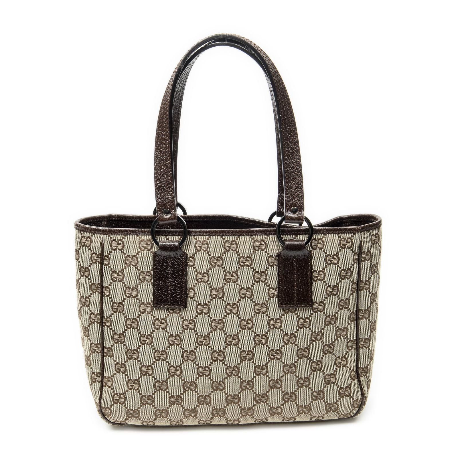 Gucci Small Shoulder Tote Beige Brown GG Canvas — view 5