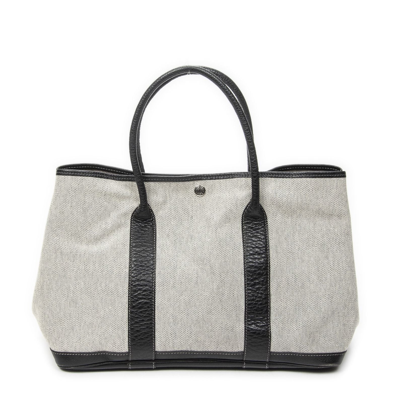 Hermes Garden Party Beige Black Toile