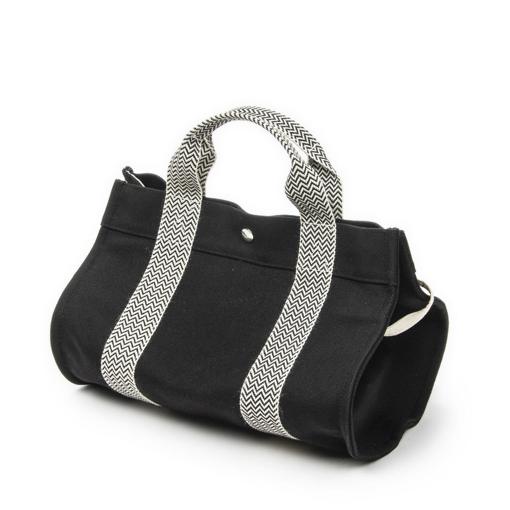 Hermes Cannes Tote Black Ivory Toile Officier — view 2