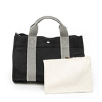 Hermes Cannes Tote Black Ivory Toile Officier