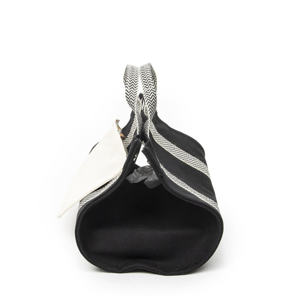 Hermes Cannes Tote Black Ivory Toile Officier — view 4