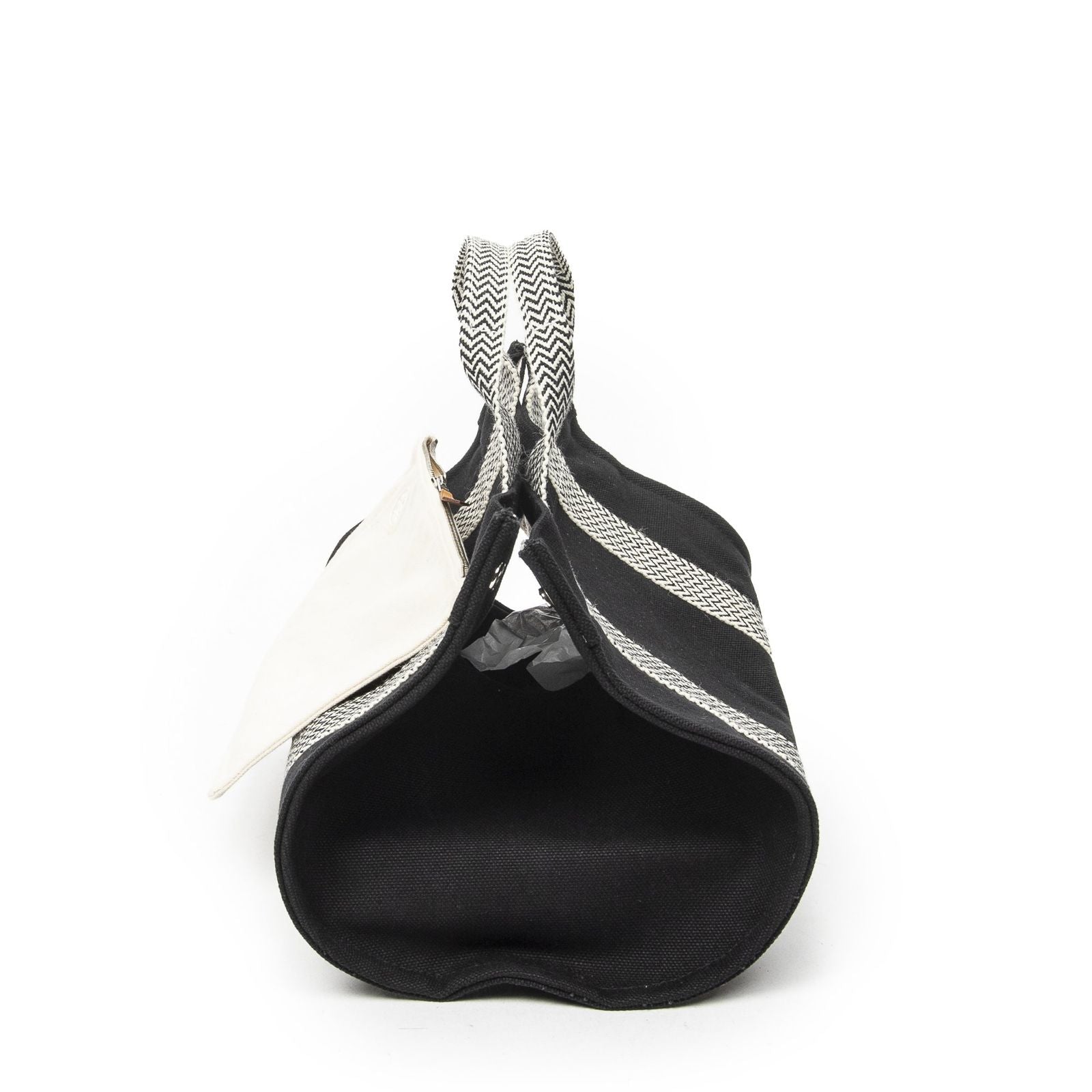 Hermes Cannes Tote Black Ivory Toile Officier — view 4