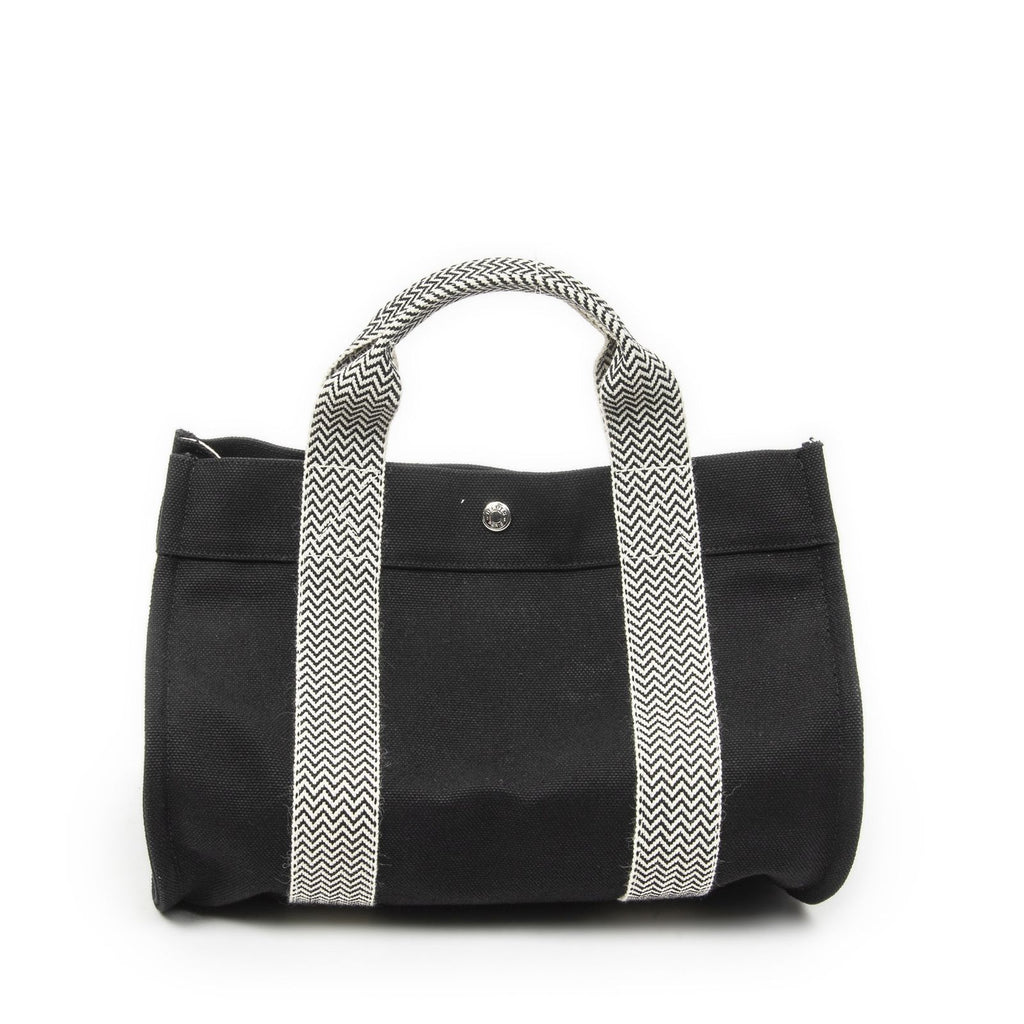 Hermes Cannes Tote Black Ivory Toile Officier — view 5