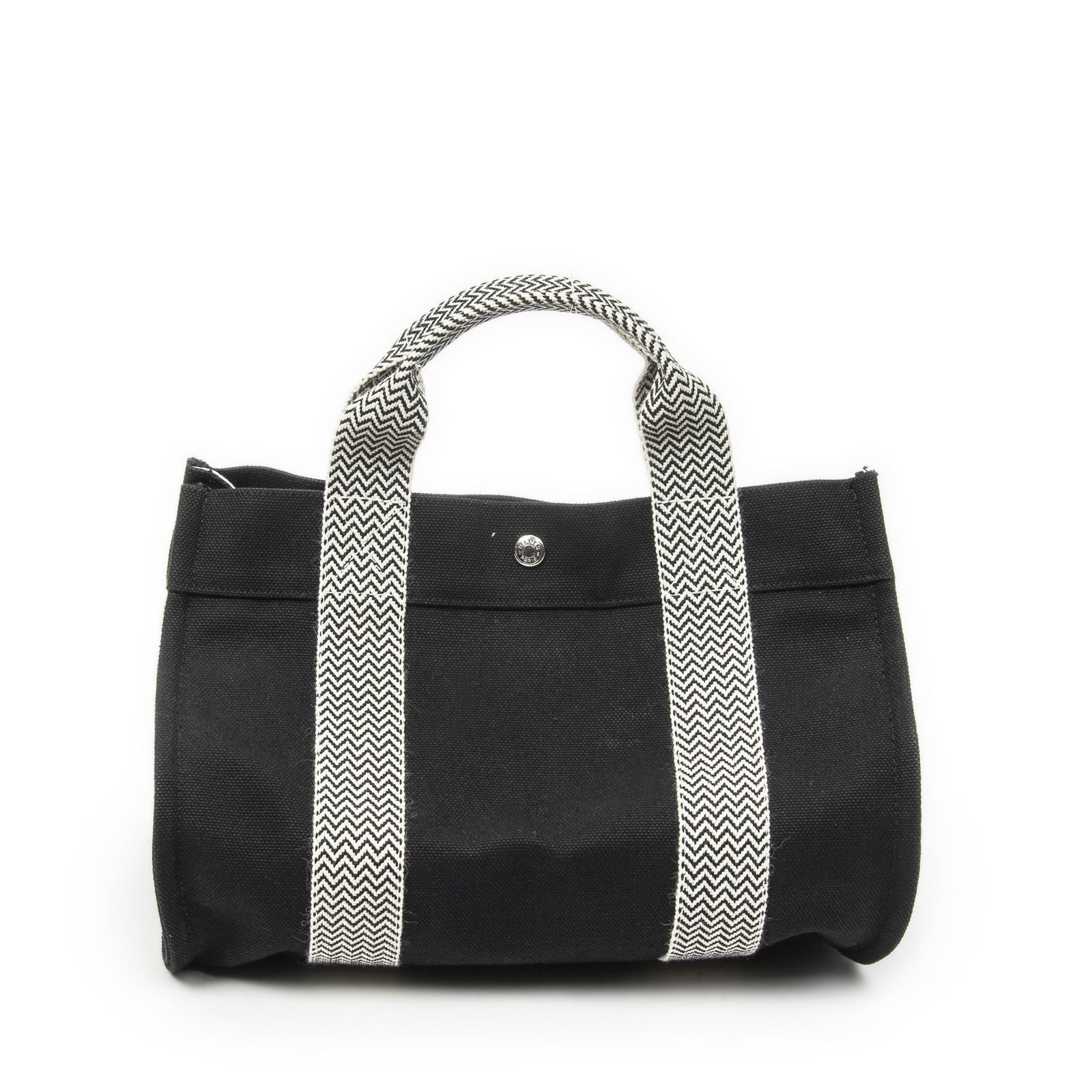 Hermes Cannes Tote Black Ivory Toile Officier — view 5