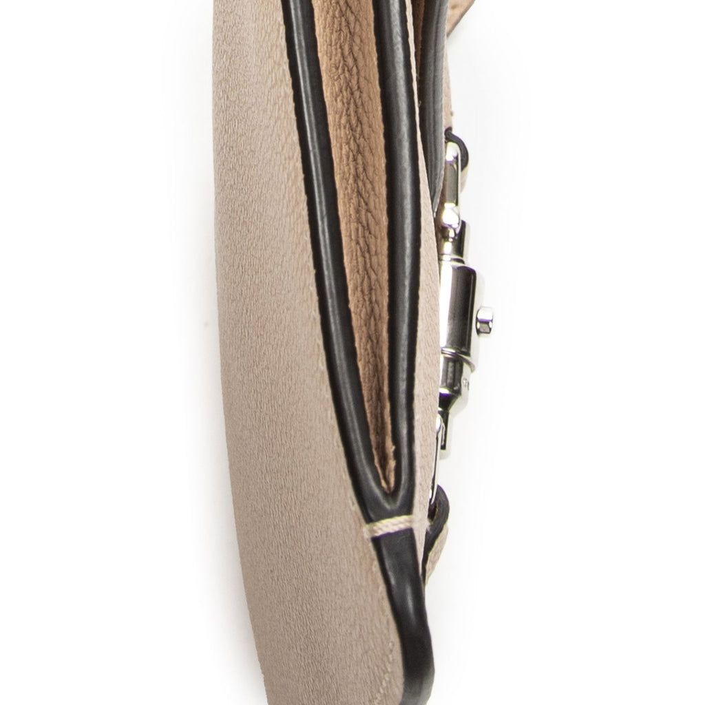 Gucci Small Flap Crossbody Beige Gray Calfskin Leather — view 7