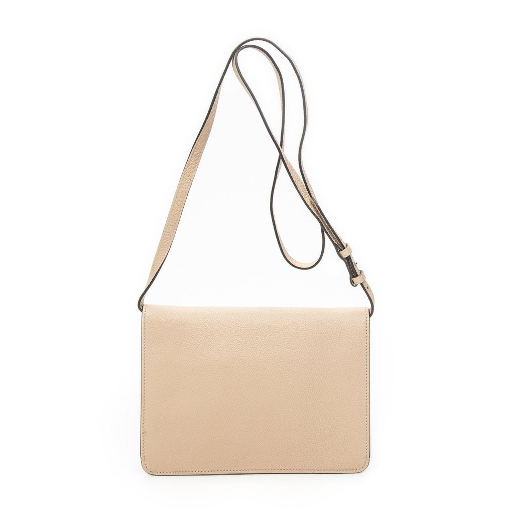 Gucci Small Flap Crossbody Beige Gray Calfskin Leather — view 5