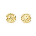 Chanel CC Logo Round Clip Type Earrings Gold Plated