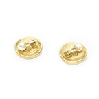 Chanel CC Logo Round Clip Type Earrings Gold Plated — view 2