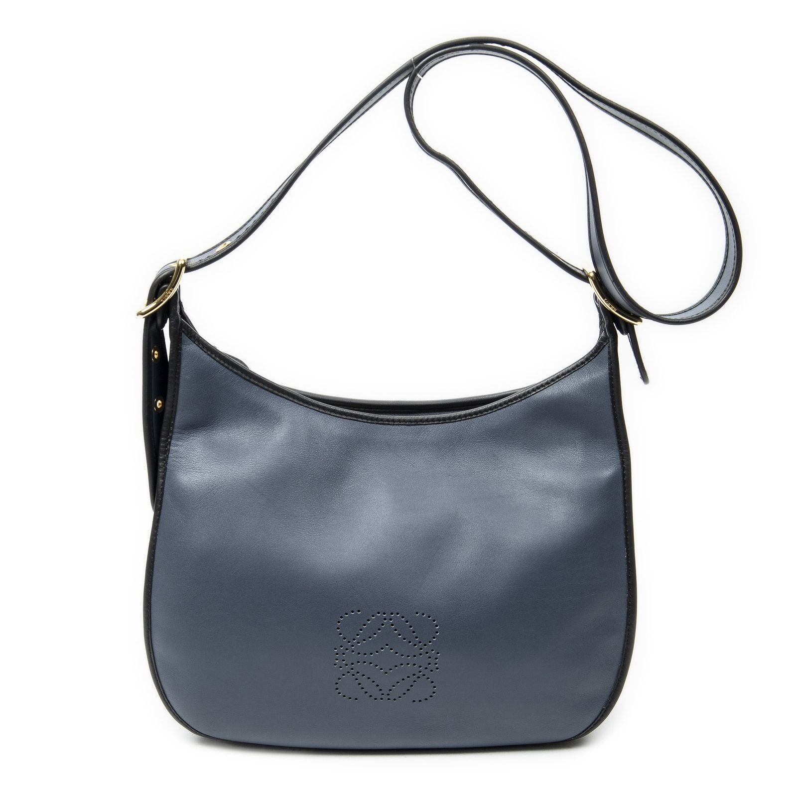 Loewesophia Messenger Blue Black Calfskin Leather