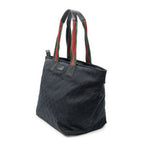 Gucci Large Web Shopping Tote Black GG Canvas — view 2
