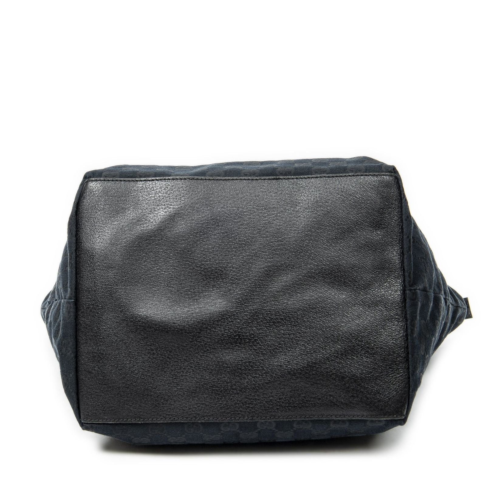 Gucci Large Web Shopping Tote Black GG Canvas — view 6