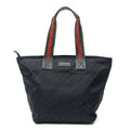 Gucci Large Web Shopping Tote Black GG Canvas