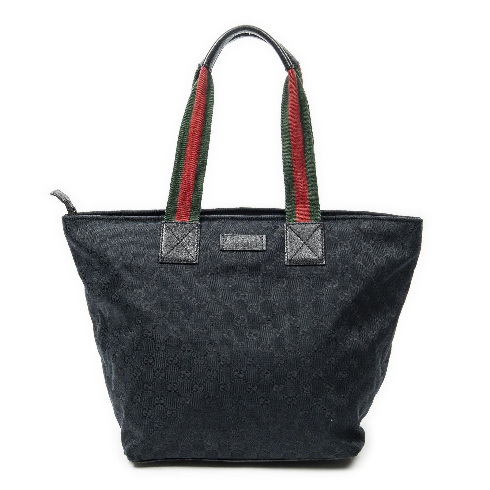 Gucci Large Web Shopping Tote Black GG Canvas