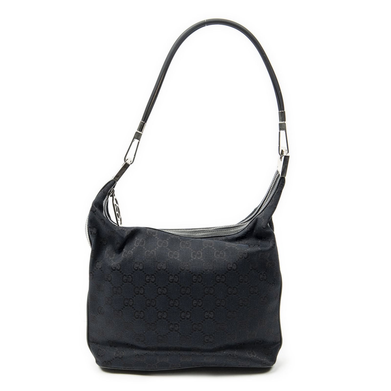 Gucci Zip Hobo Black GG Canvas